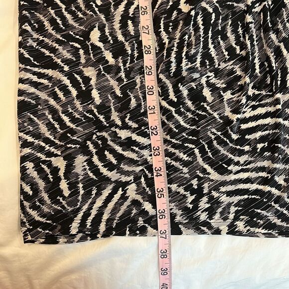Ralph Lauren Zebra Print Dress Long Sleeve Black White Stretch Abstract Size 6 - Picture 10 of 13